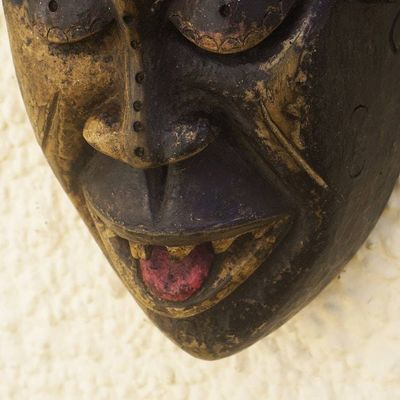 Alternate image for Hand Made African Sese Wood Mask Bakongo Grin