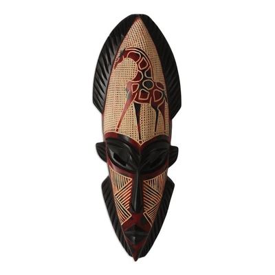 Alternate image for Hand Carved Wood Mask African Giraffe Spirit II
