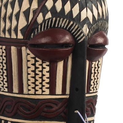 Alternate image for Sese Wood and Recycled Glass Beaded Mask Songye II