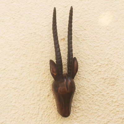 Alternate image for Hand Carved Sese Wood Antelope Mask Antelope Head II