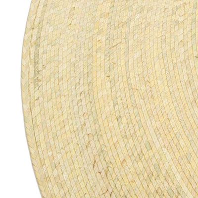 Alternate image for Single Layer Braided Palm Frond Accent Mat from Mexico Single Braided Circles