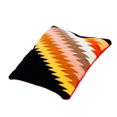 Alternate image for Zigzag Motif Wool Cushion Cover Zapotec Lightning