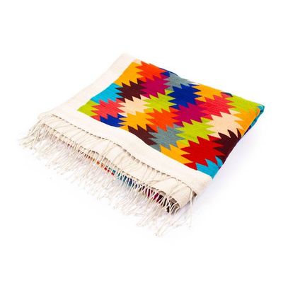 Alternate image for Modern Handwoven Zapotec Wool Area Rug with Star Motif 5x8 A Thousand Stars