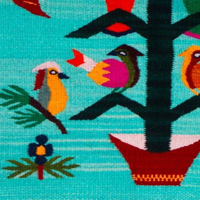 Alternate image for Tree of Life-Themed Hand-Woven Zapotec Wool Area Rug 2x3 Mexican Tree of Life