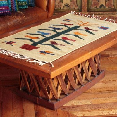 Alternate image for Artisan Crafted Wool Area Rug with Birds 2x3.5 Birds and Corn