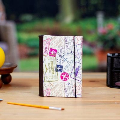 Alternate image for Recycled Paper Handmade Journal with Passport Stamps Passport Stamps