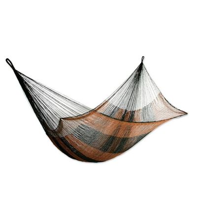 Alternate image for Nylon Rope Hammock in Moss Green and Copper Single Mexico Copper Mountain