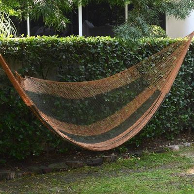 Alternate image for Nylon Rope Hammock in Moss Green and Copper Single Mexico Copper Mountain