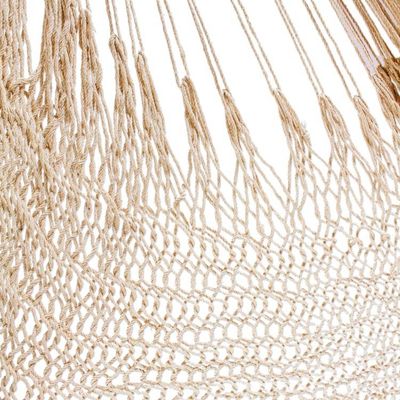 Alternate image for Ivory Tasseled Cotton Rope Mayan Hammock Swing from Mexico Ocean Seat in Ivory