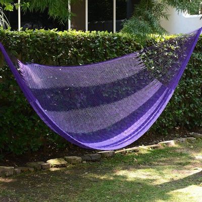 Alternate image for Hand Woven Nylon Purple Hammock Single from Mexico Lilac Blossom