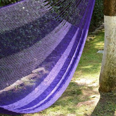 Alternate image for Hand Woven Nylon Purple Hammock Single from Mexico Lilac Blossom