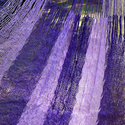 Alternate image for Hand Woven Nylon Purple Hammock Single from Mexico Lilac Blossom