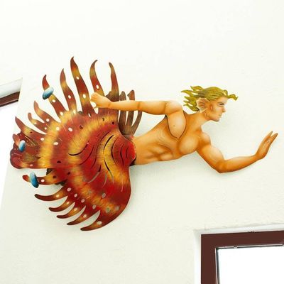 Main image for Steel Wall Decor of Merman with Lionfish Tail from Mexico Lionfish Merman
