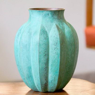 Alternate image for Antiqued Copper Vase from Mexico Antique Lines