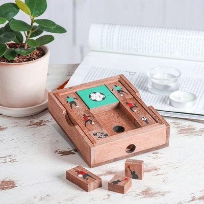 Alternate image for Handcrafted Raintree Wood Sliding Football Game Football Escape