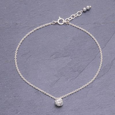Alternate image for Sterling Silver Knot Charm Ankle Bracelet Monkeys Paw