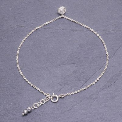 Alternate image for Sterling Silver Knot Charm Ankle Bracelet Monkeys Paw