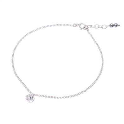 Alternate image for Sterling Silver Knot Charm Ankle Bracelet Monkeys Paw