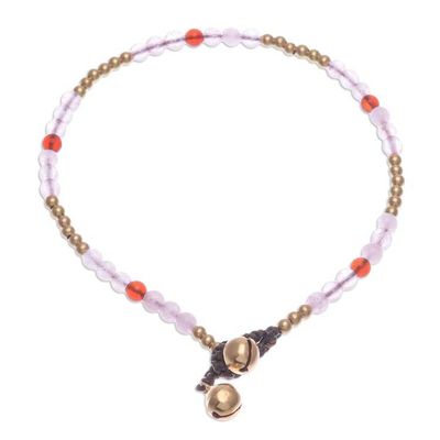 Alternate image for Rose Quartz and Carnelian Beaded Anklet Sweetest Friend