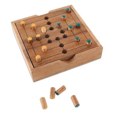 Alternate image for Hand Made Wood Pegs Board Game from Thailand Strategy Square