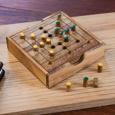 Alternate image for Hand Made Wood Pegs Board Game from Thailand Strategy Square