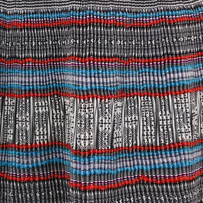 Alternate image for Hmong Hill Tribe-Inspired Cotton Blend Light Blue Dress Light Blue Heirloom