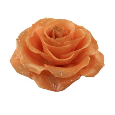 Alternate image for Artisan Crafted Natural Rose Brooch in Peach from Thailand Rosy Mood in Peach