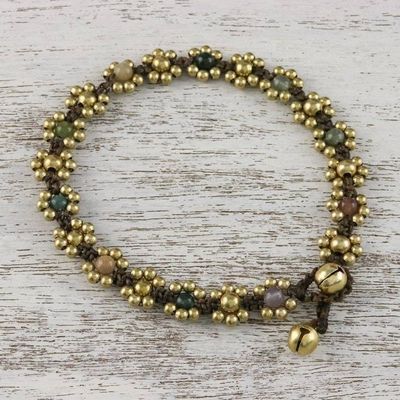 Alternate image for Agate Adjustable Beaded Anklet from Thailand Musical Dream