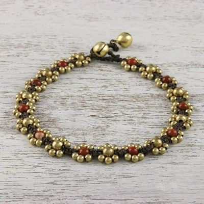 Alternate image for Jasper Adjustable Beaded Anklet from Thailand Musical Dream