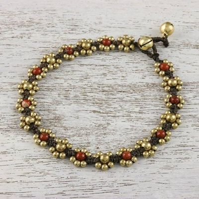 Alternate image for Jasper Adjustable Beaded Anklet from Thailand Musical Dream