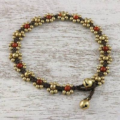 Alternate image for Jasper Adjustable Beaded Anklet from Thailand Musical Dream