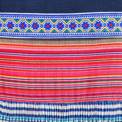 Alternate image for Hmong Hill Tribe-Inspired Cotton Blend Sheath Dress in Blue Blue Heirloom