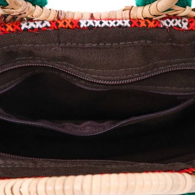 Alternate image for Hill Tribe Cotton and Natural Fiber Handle Bag with Pompons Hill Tribe Allure