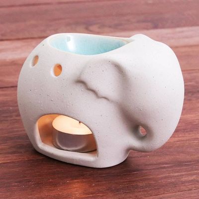 Alternate image for Handmade Ceramic Elephant Oil Warmer from Thailand Sand Elephant