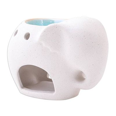 Alternate image for Handmade Ceramic Elephant Oil Warmer from Thailand Sand Elephant