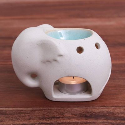 Alternate image for Handmade Ceramic Elephant Oil Warmer from Thailand Sand Elephant