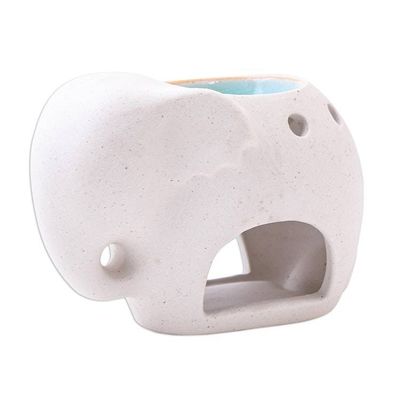 Alternate image for Handmade Ceramic Elephant Oil Warmer from Thailand Sand Elephant