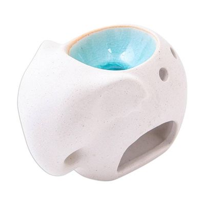Alternate image for Handmade Ceramic Elephant Oil Warmer from Thailand Sand Elephant