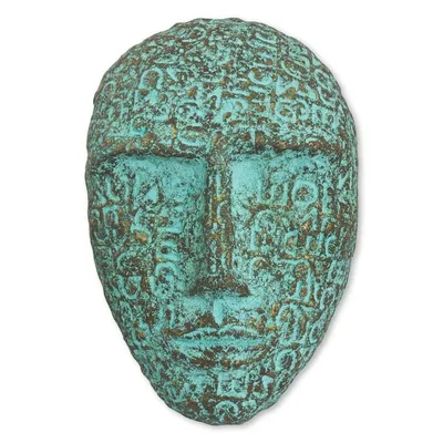 Alternate image for Tribal Style Handmade Recycled Paper Wall Mask from Thailand Face of Tradition II