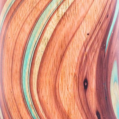 Alternate image for Multicolored Wood Decorative Vase Handcrafted in Thailand Latte Brown