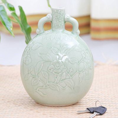 Alternate image for Hand Made Celadon Ceramic Floral Vase Flower Bunch