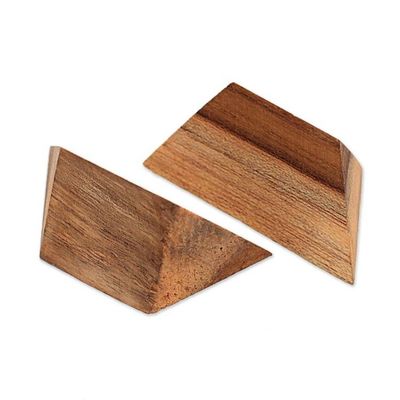 Alternate image for Handcarved Teak Wood Pyramid Puzzle from Java Enchanting Pyramid