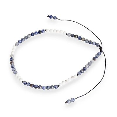 Alternate image for Mens Adjustable Natural Sodalite and Stone Beaded Anklet Blue Adventures