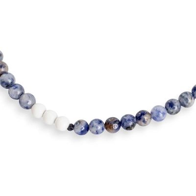 Alternate image for Mens Adjustable Natural Sodalite and Stone Beaded Anklet Blue Adventures