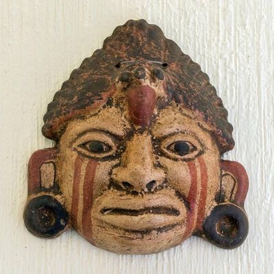 Alternate image for Central American Ceramic Wall Mask Maya Priest