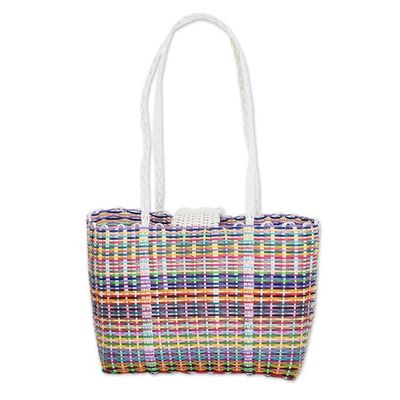 Alternate image for Multicolored Eco-Friendly Hand-Woven Tote Bag from Guatemala Colors of Joy