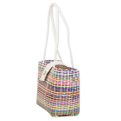 Alternate image for Multicolored Eco-Friendly Hand-Woven Tote Bag from Guatemala Colors of Joy
