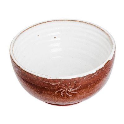 Alternate image for Rustic-Inspired Glazed Earthy Tone and White Ceramic Bowl Rustic Flavor