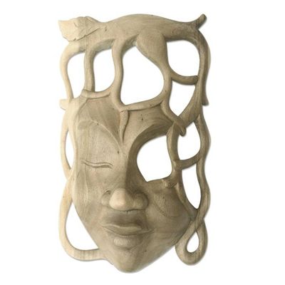 Alternate image for Hand Made Contemporary Wall Mask Woman of the Forest