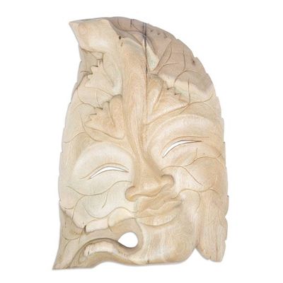 Alternate image for Hand Made Wood Mask from Indonesia Life of a Leaf